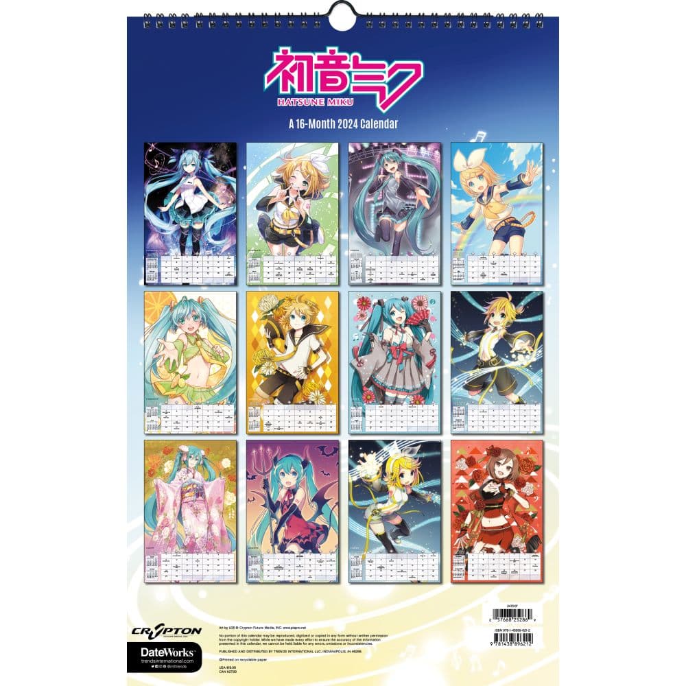 Hatsune Miku 2024 Poster Wall Calendar Alt1