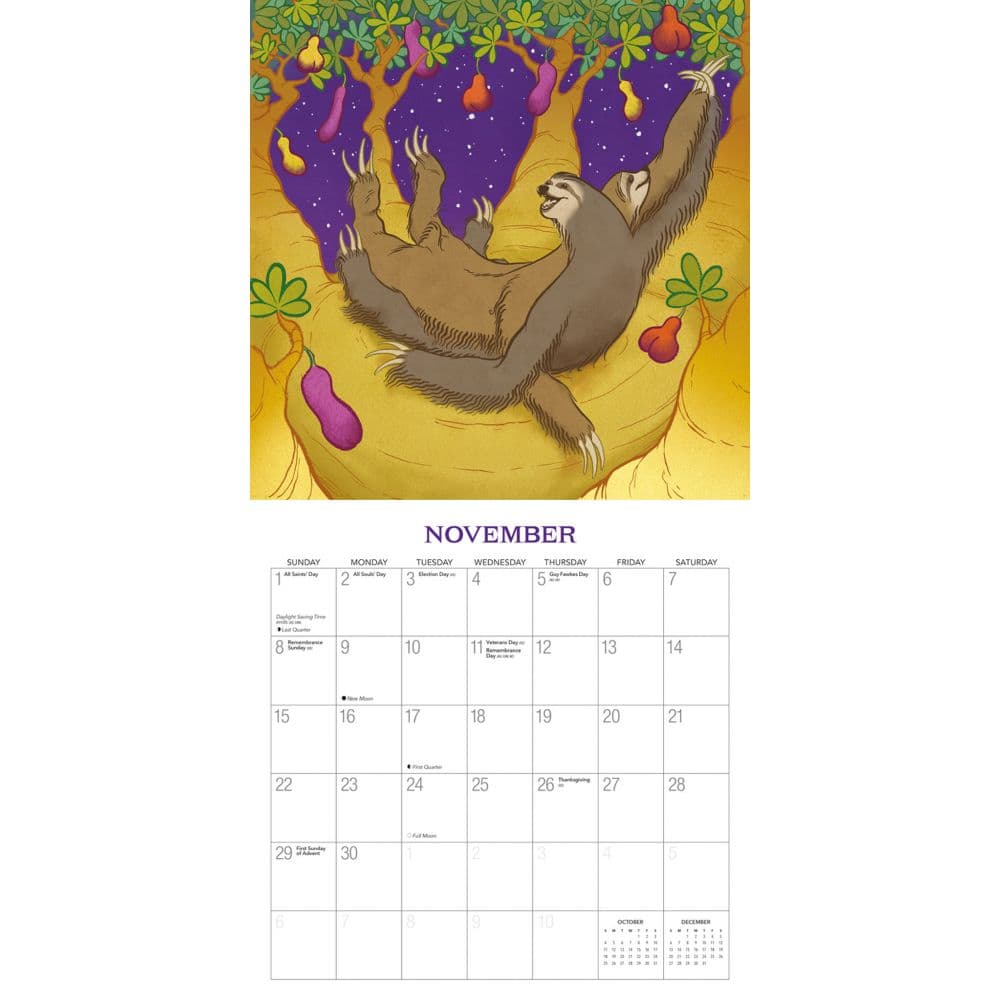 Kama Sutra Sloths 2026 Wall Calendar Fourth Alternate Image