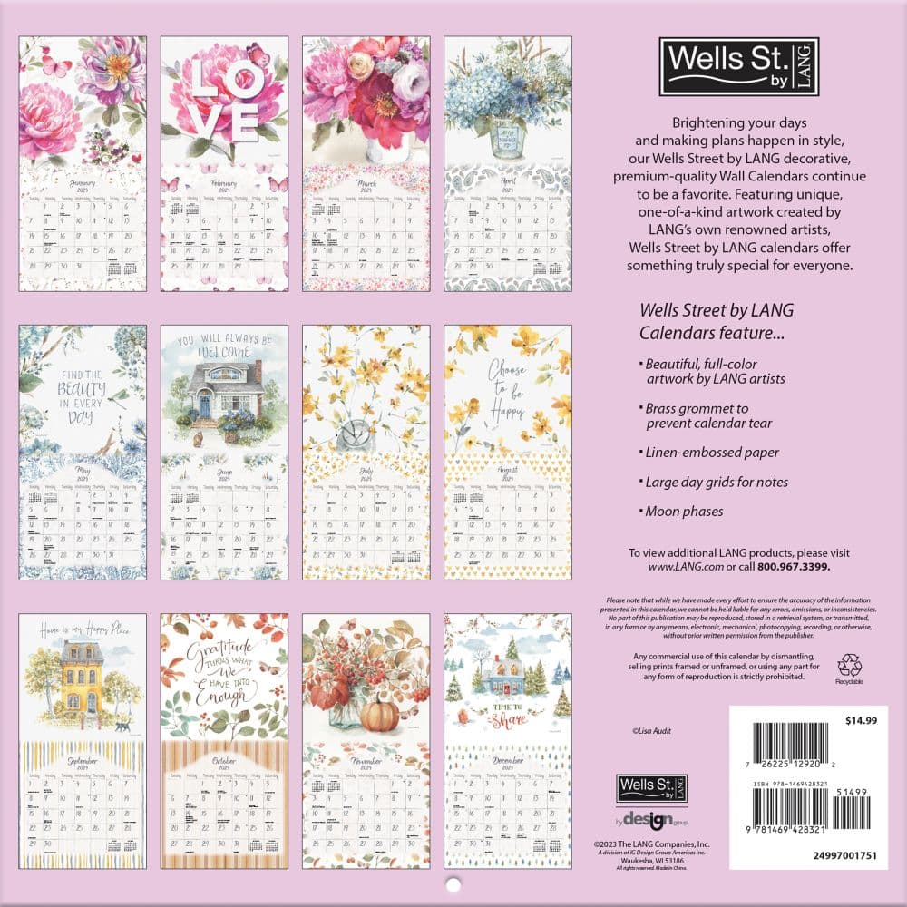 Watercolor Wonder 2024 Wall Calendar