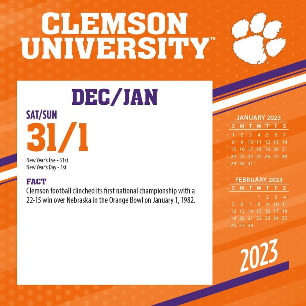 Clemson Tigers 2023 Desk Calendar - Calendars.com