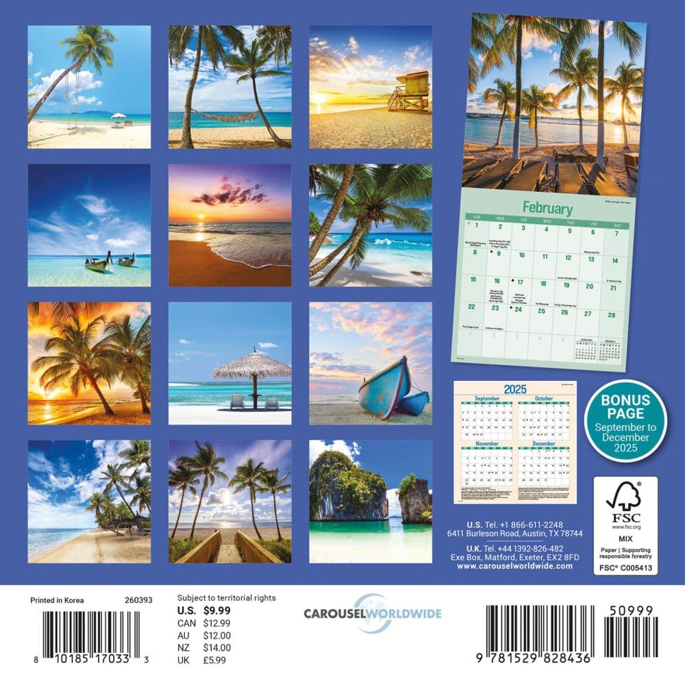 Beaches 2026 Mini Wall Calendar First Alternate Image