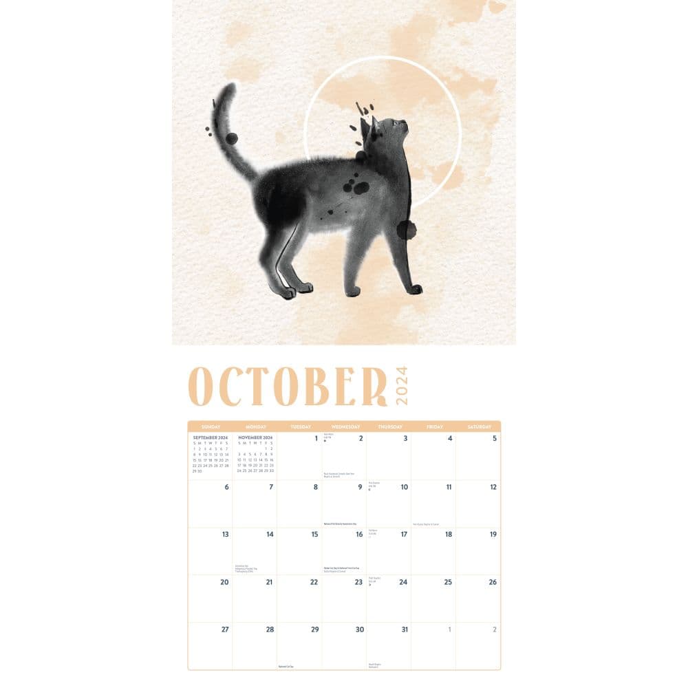 Illustrated Cats 2024 Wall Calendar