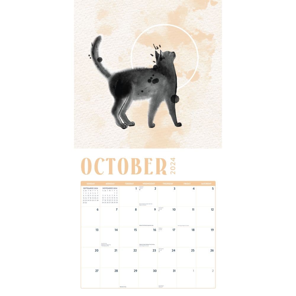 Illustrated Cats 2024 Wall Calendar Third Alternate Image width=&quot;1000&quot; height=&quot;1000&quot;