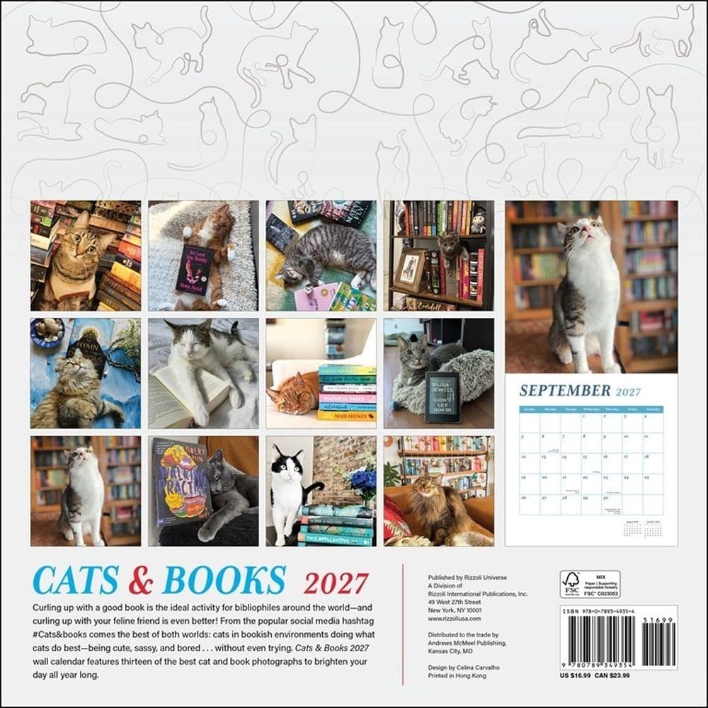 Cats and Books 2027 Wall Calendar First Alternate Image