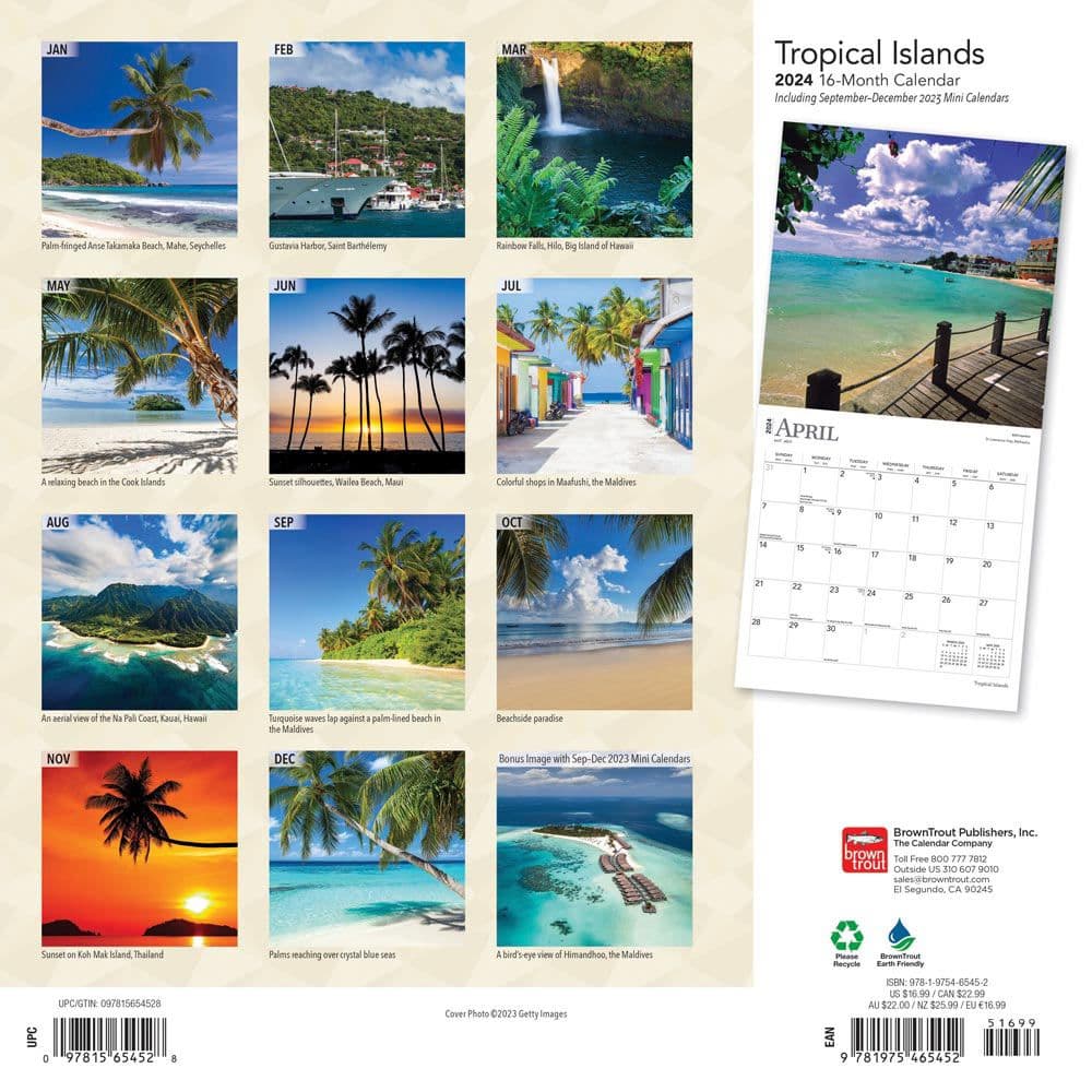Tropical Islands 2024 Wall Calendar Alternate Image 1