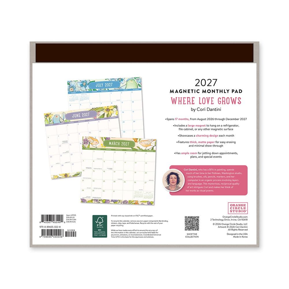 Where Love Grows 2027 Magnetic Wall Calendar First Alternate Image