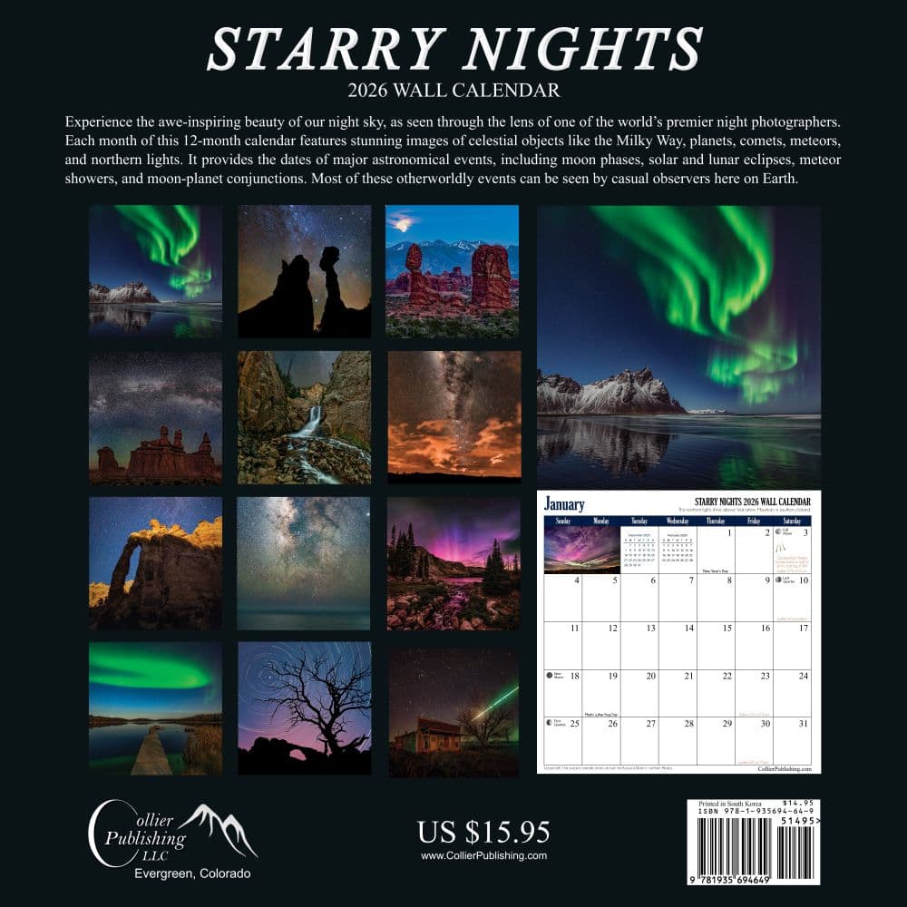 Starry Nights Astronomy 2026 Wall Calendar First Alternate Image