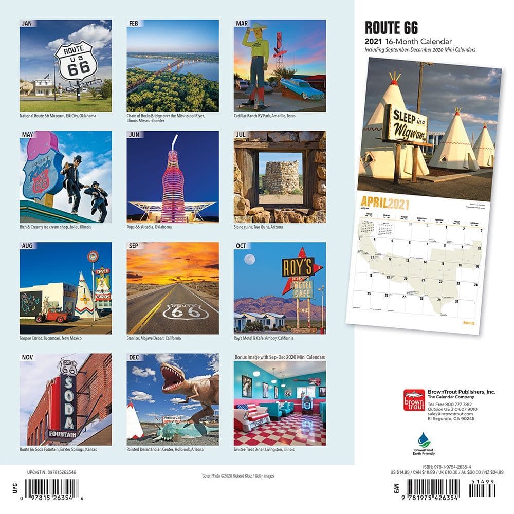 Route 66 Wall Calendar