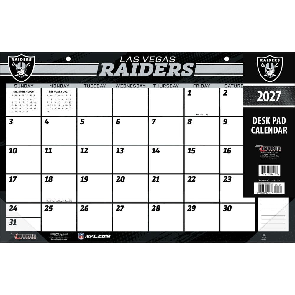 image NFL Las Vegas Raiders Small 2027 Desk Pad