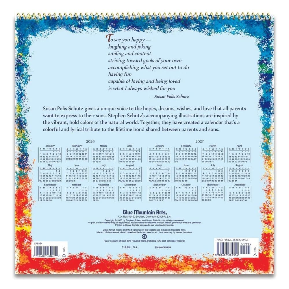To My Son With Love 2026 Wall Calendar by Susan Polis Schutz First Alternate Image