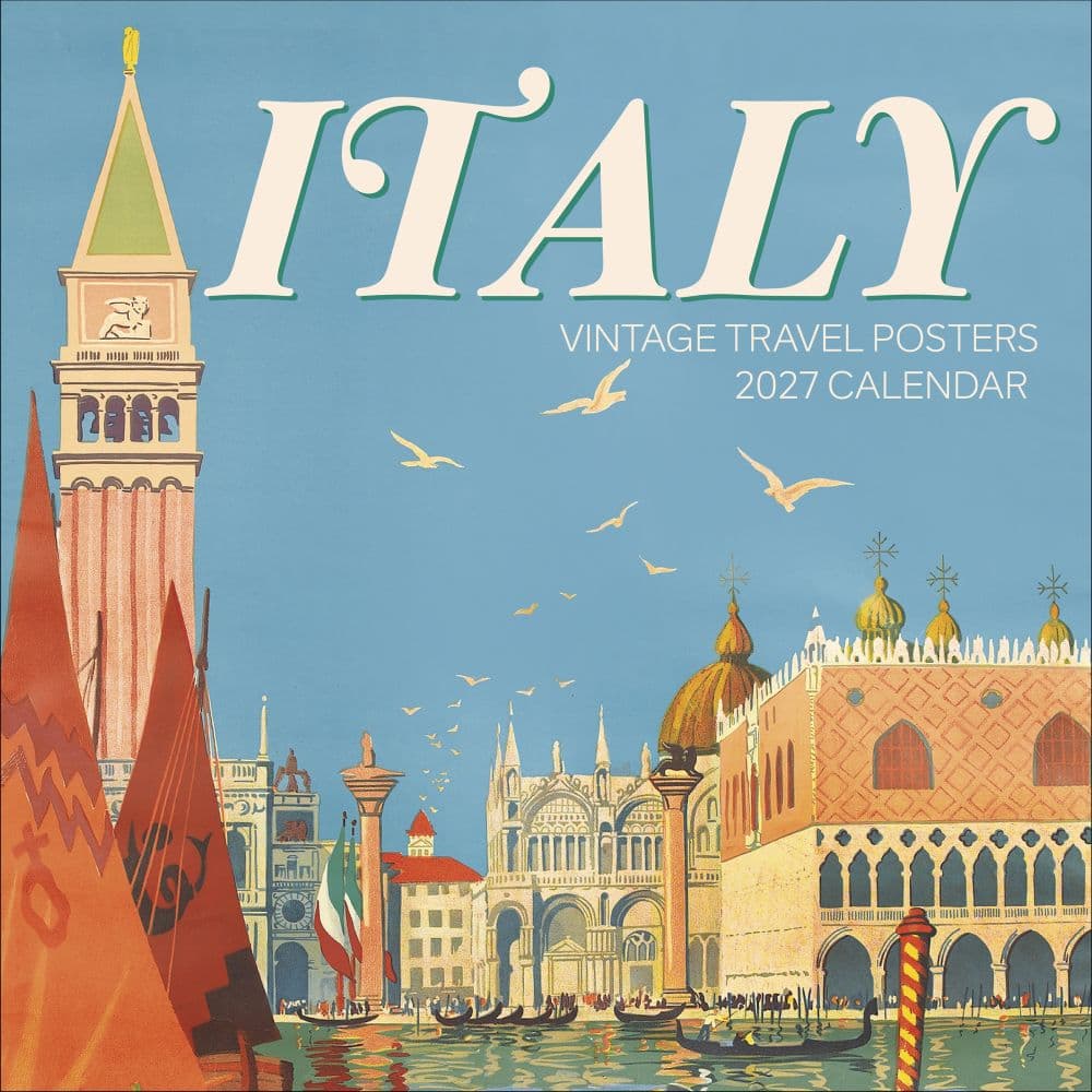 Italy Vintage Travel Posters 2027 Wall Calendar Main Product Image