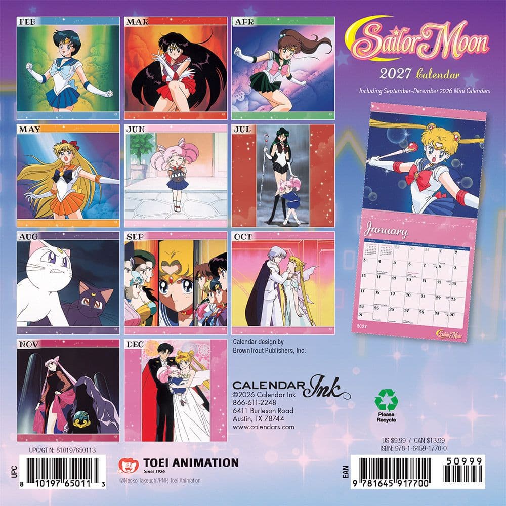 Sailor Moon 2027 Mini Wall Calendar First Alternate Image