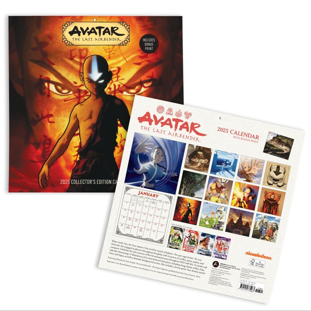 Avatar Last Airbender Collectors Edition 2025 Wall Calendar Seventh Alternate Image