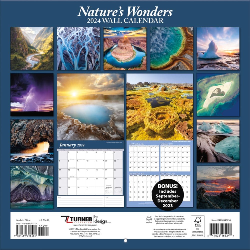 Natures Wonders 2024 Wall Calendar