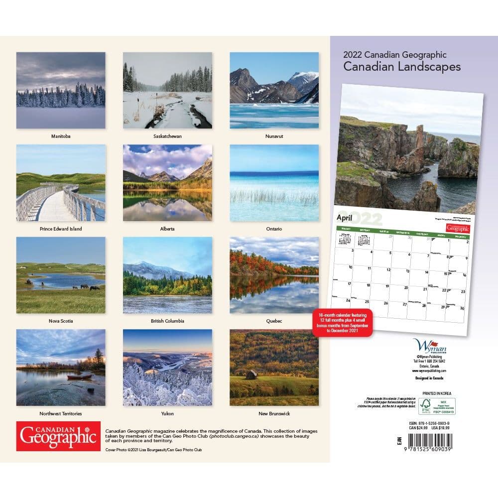 Canada Wilderness Deluxe 2022 Wall Calendar