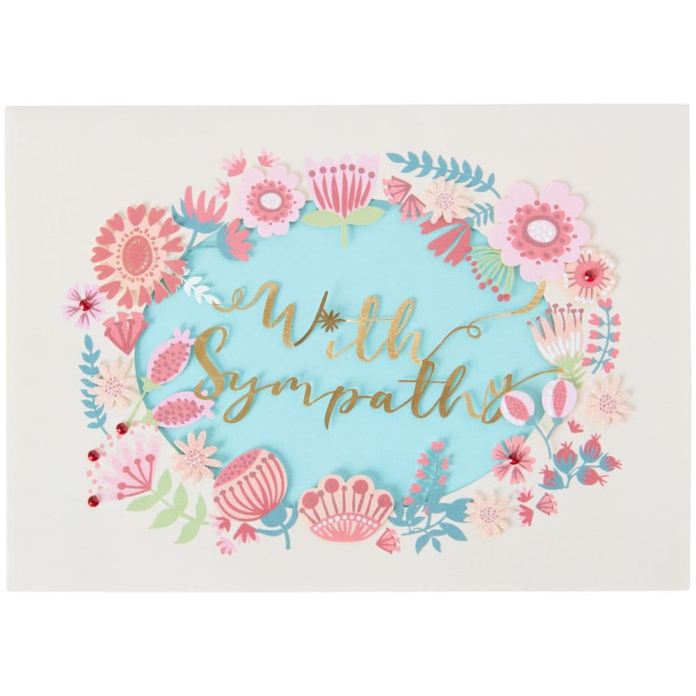 Flower Border &amp; Lettering Sympathy Card First Alternate Image width=&quot;1000&quot; height=&quot;1000&quot;