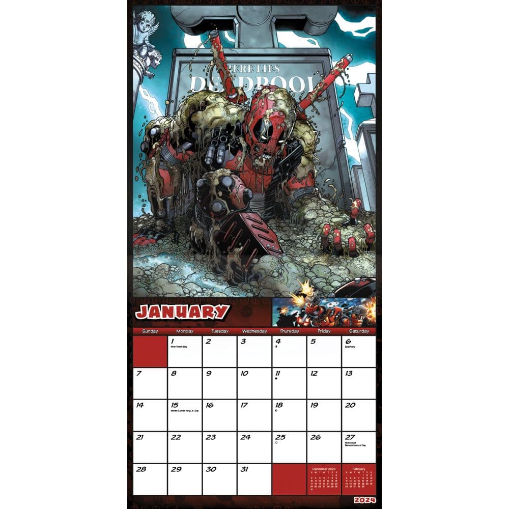 Deadpool 2025 Wall Calendar