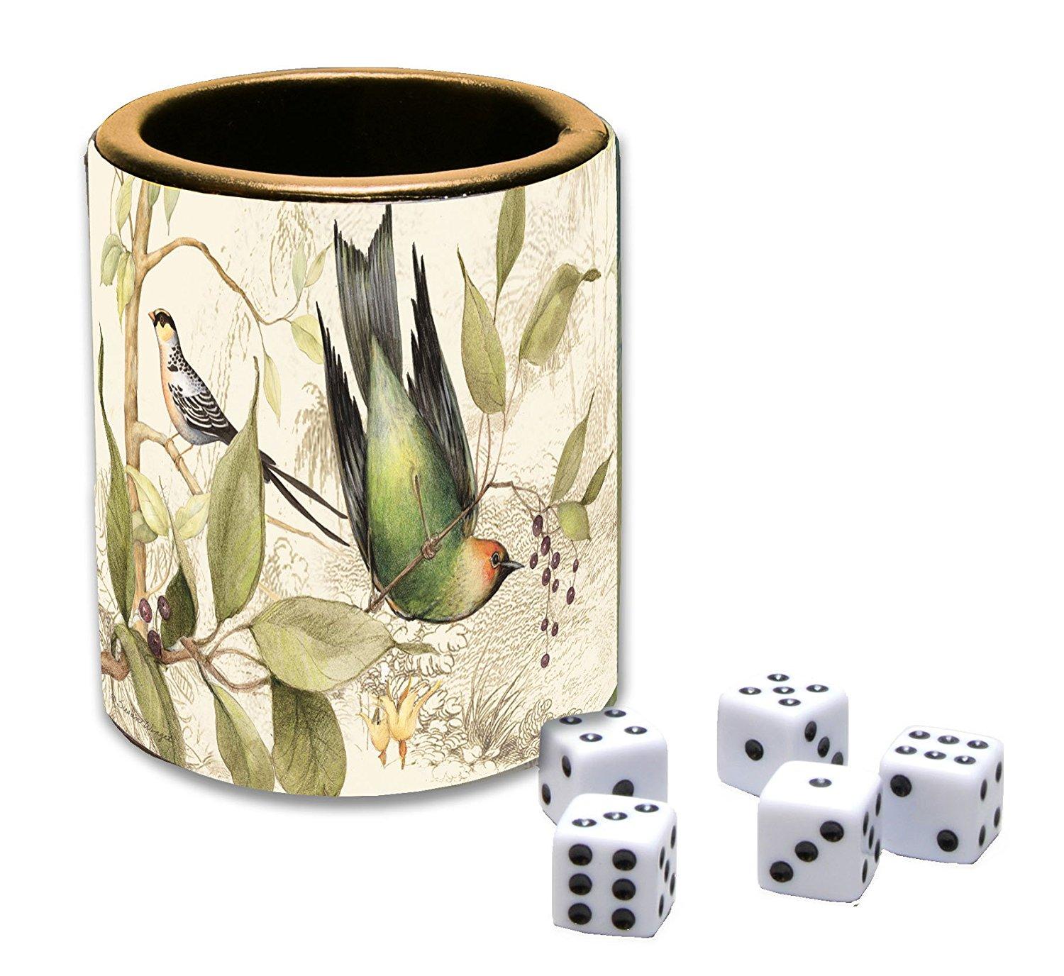 Tropical Birds Dice Cup by Susan Winget