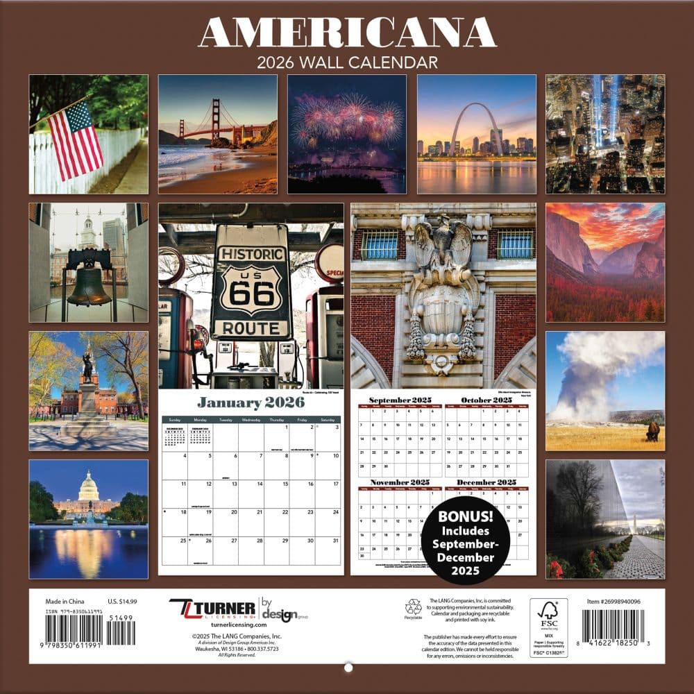 Americana Photo 2026 Wall Calendar_ALT1