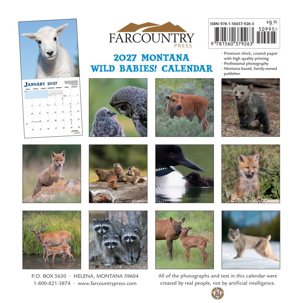 Montana Wild Babies 2027 Mini Wall Calendar First Alternate Image