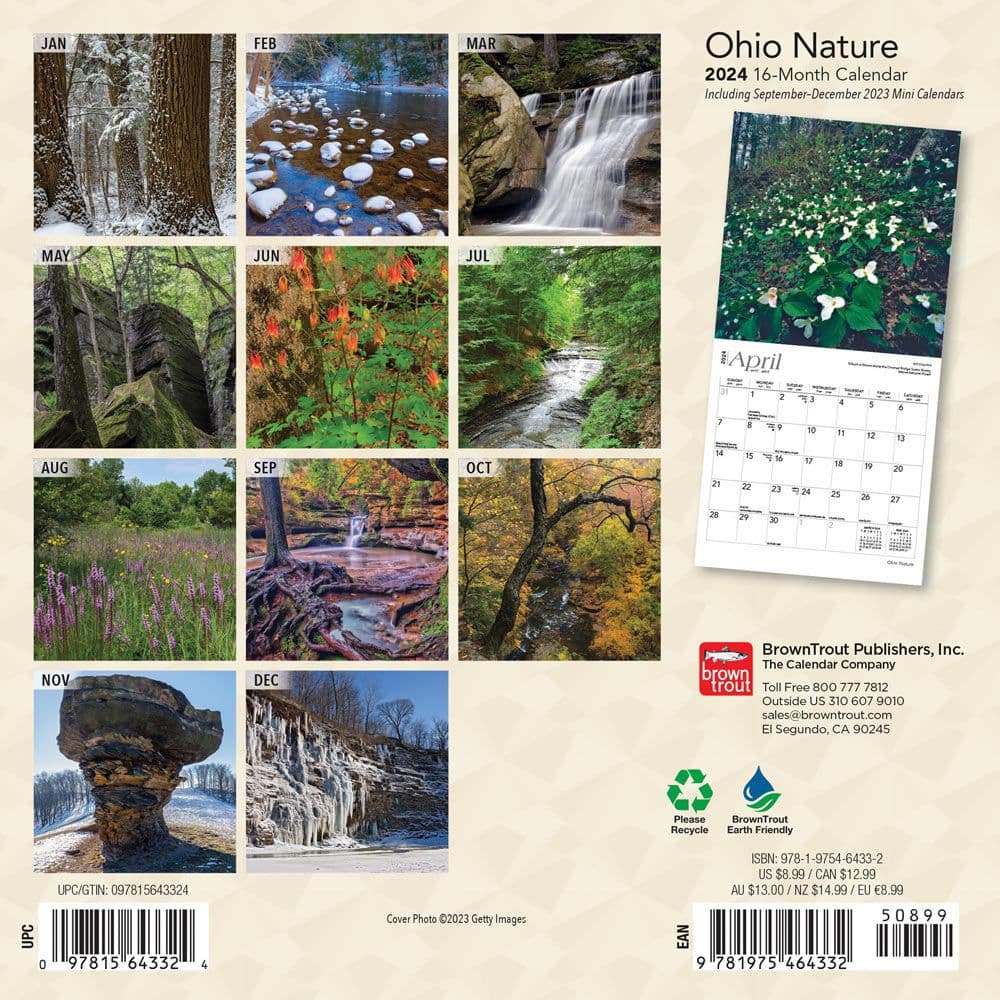 Ohio 2024 Mini Wall Calendar