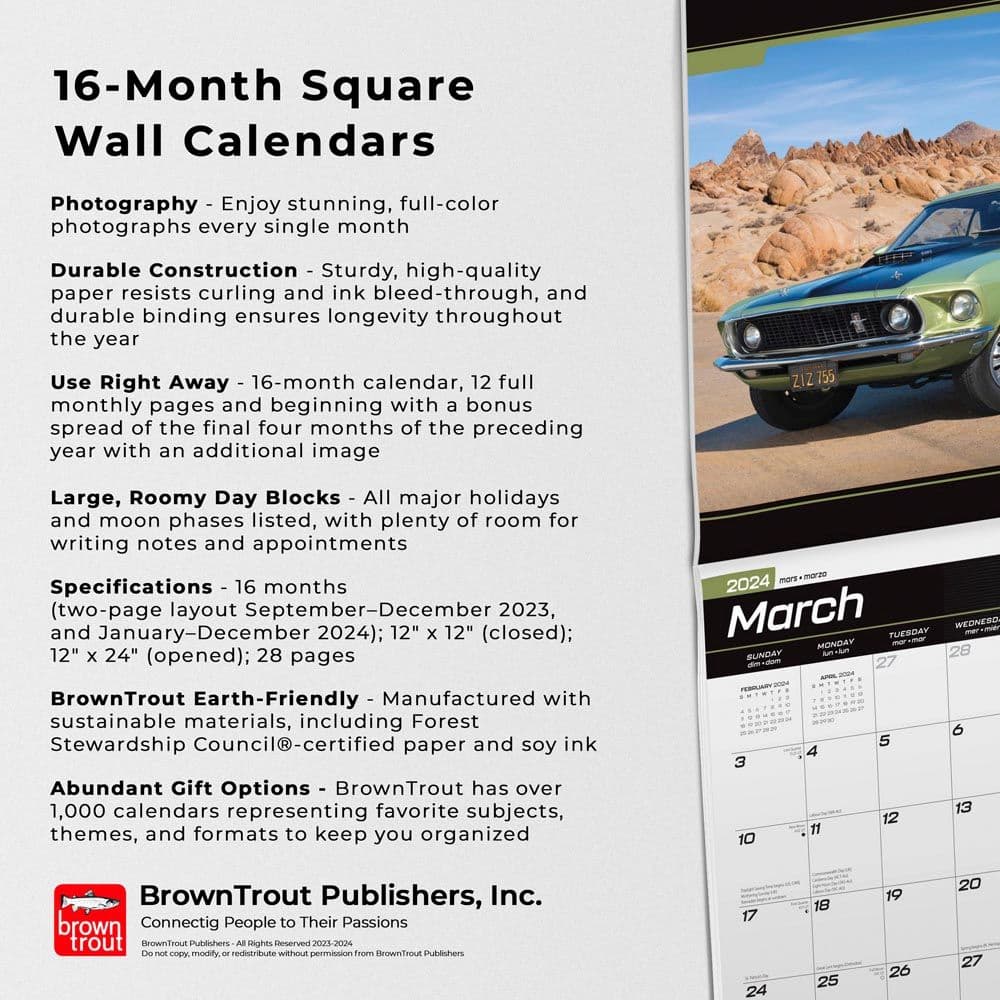 Mustang  2024 Wall Calendar Alternate Image 4