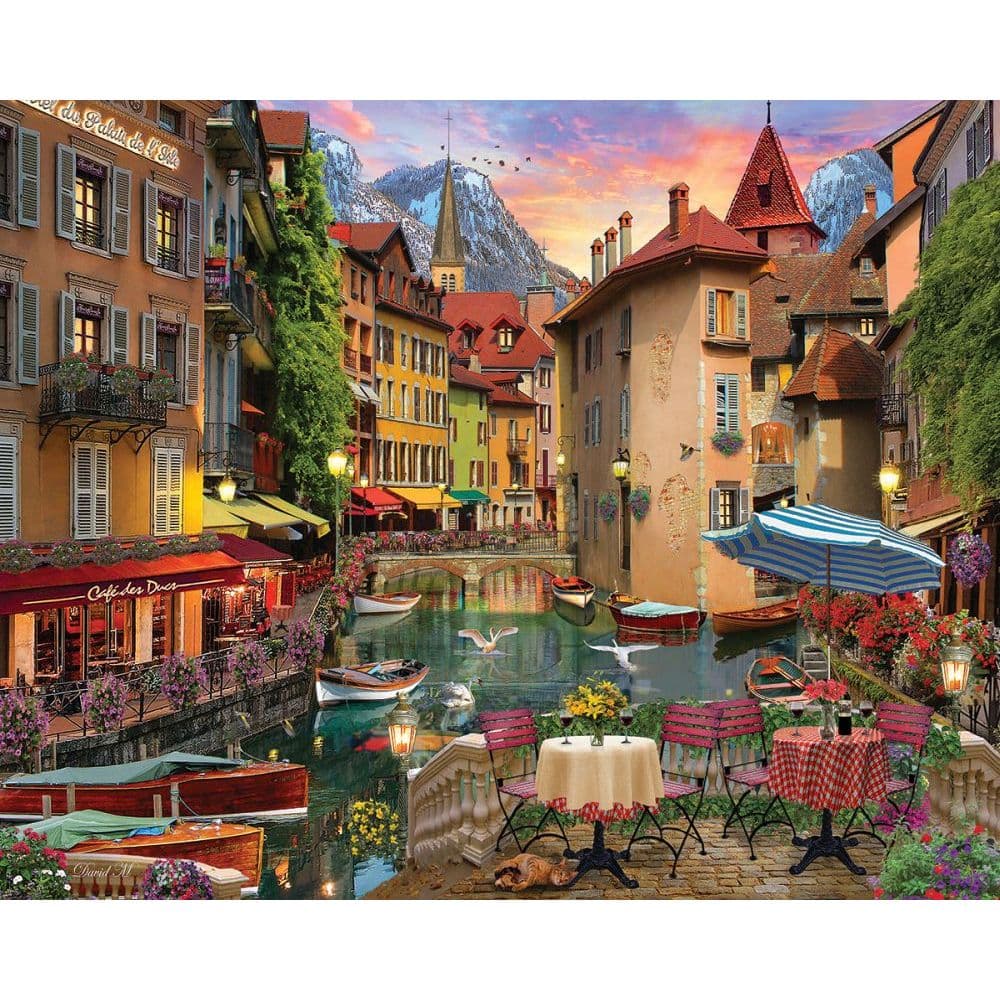 White Mountain Puzzles Sunset on the Canal 1000 Piece Puzzle