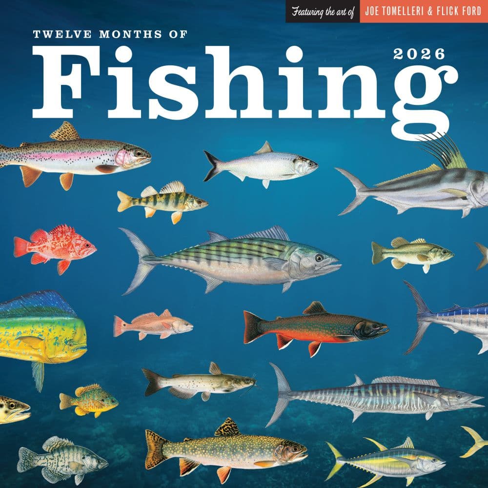 Fishing Illustrations 2026 Wall Calendar Main Image