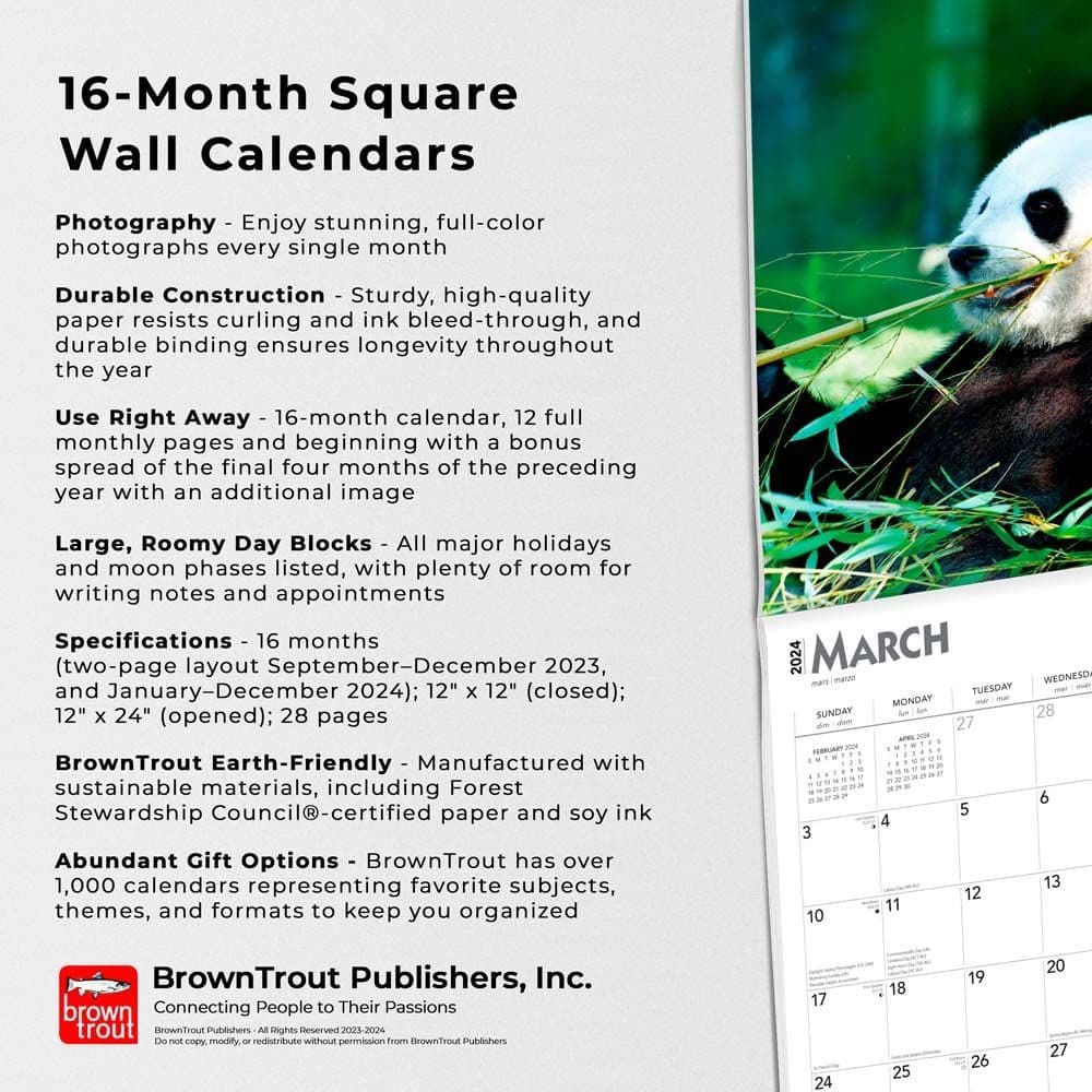 Pandas 2024 Wall Calendar Fourth Alternate Image width=&quot;1000&quot; height=&quot;1000&quot;