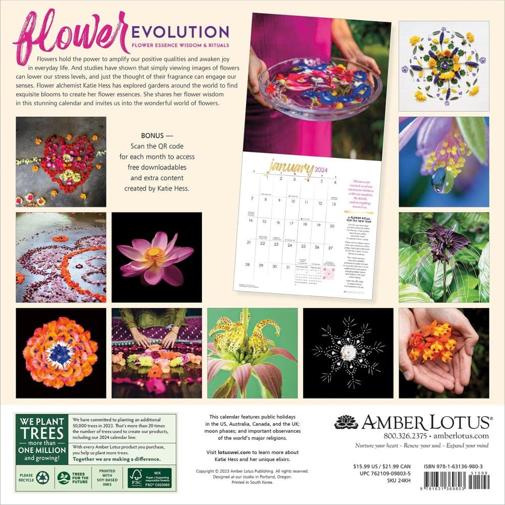 Flower Rituals 2024 Wall Calendar