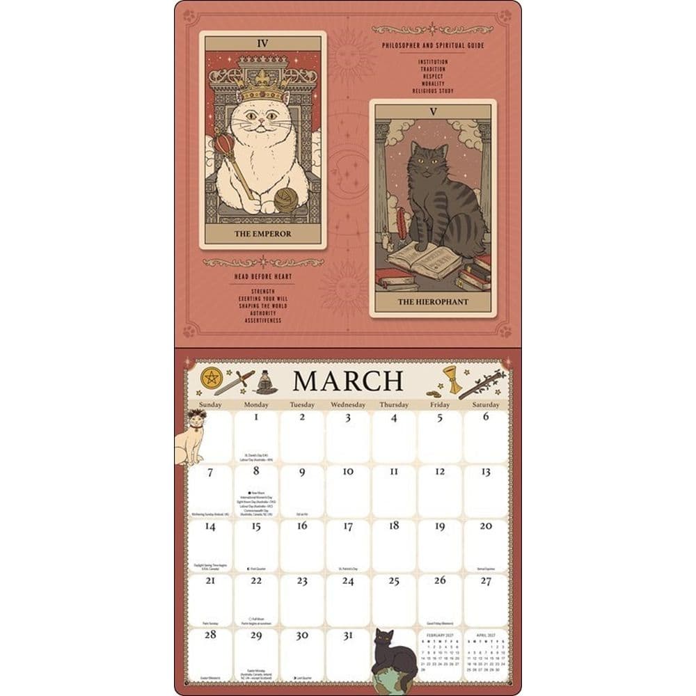 Cats Rule the Earth Tarot 2027 Wall Calendar Third Alternate Image
