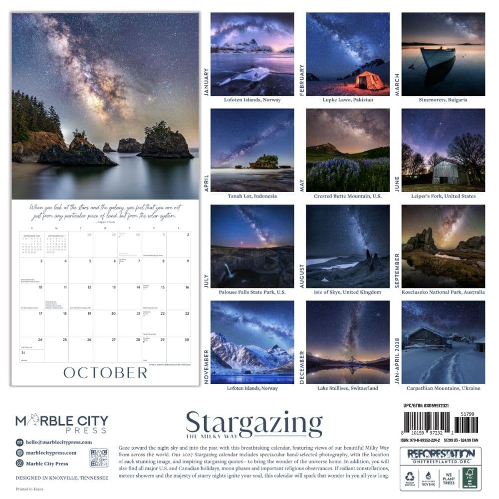 Stargazing The Milky Way 2027 Wall Calendar First Alternate Image