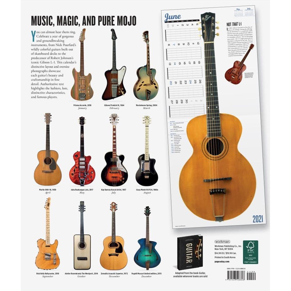 Guitars Wall Calendar