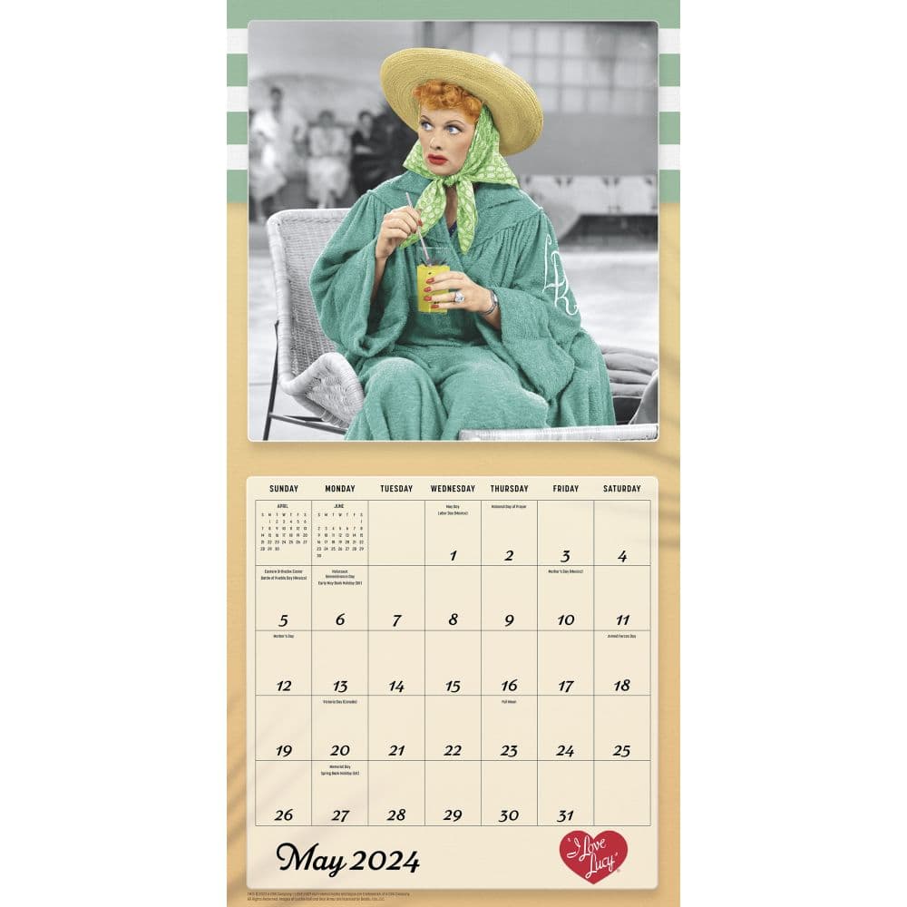 I Love Lucy 2024 Wall Calendar interior image