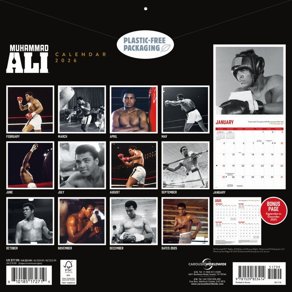 Muhammad Ali 2026 Wall Calendar First Alternate Image