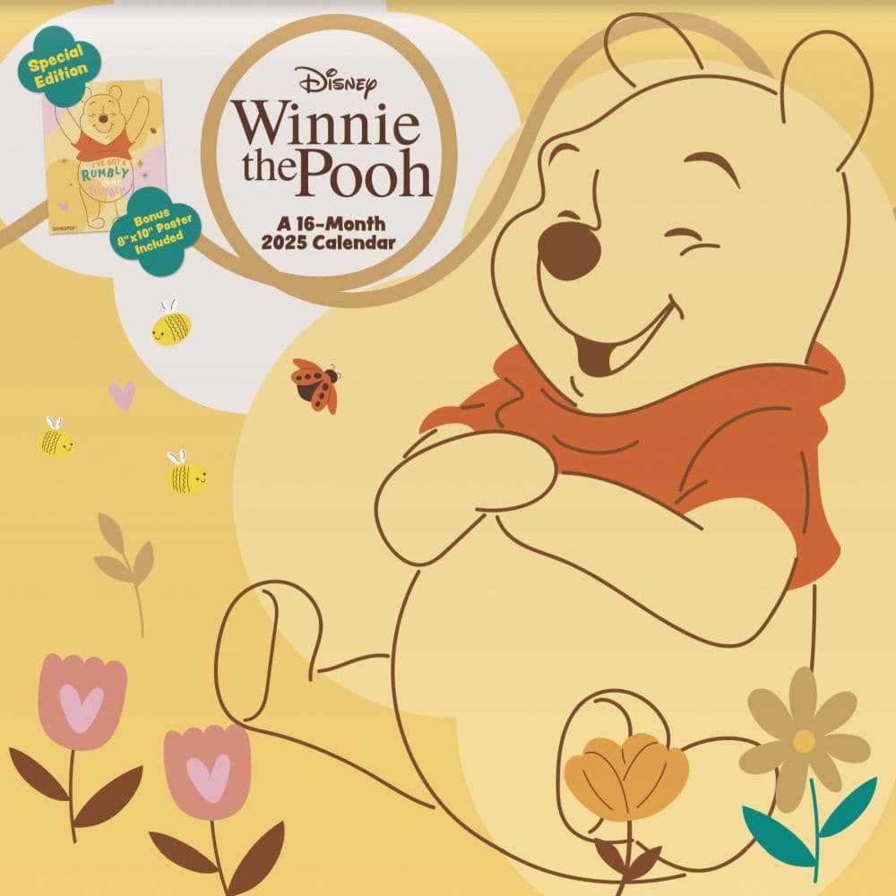 Winnie The Pooh Exclusive with Bonus Print 2025 Wall Calendar