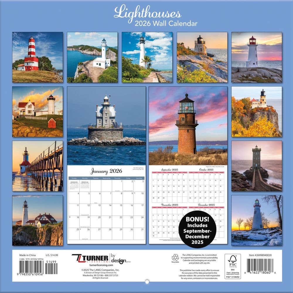 Lighthouses 2026 Wall Calendar_ALT1