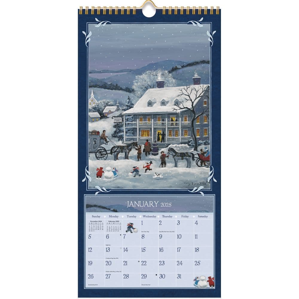 LANG Folk Art 2025 Vertical Wall Calendar by Mary Singleton_ALT2
