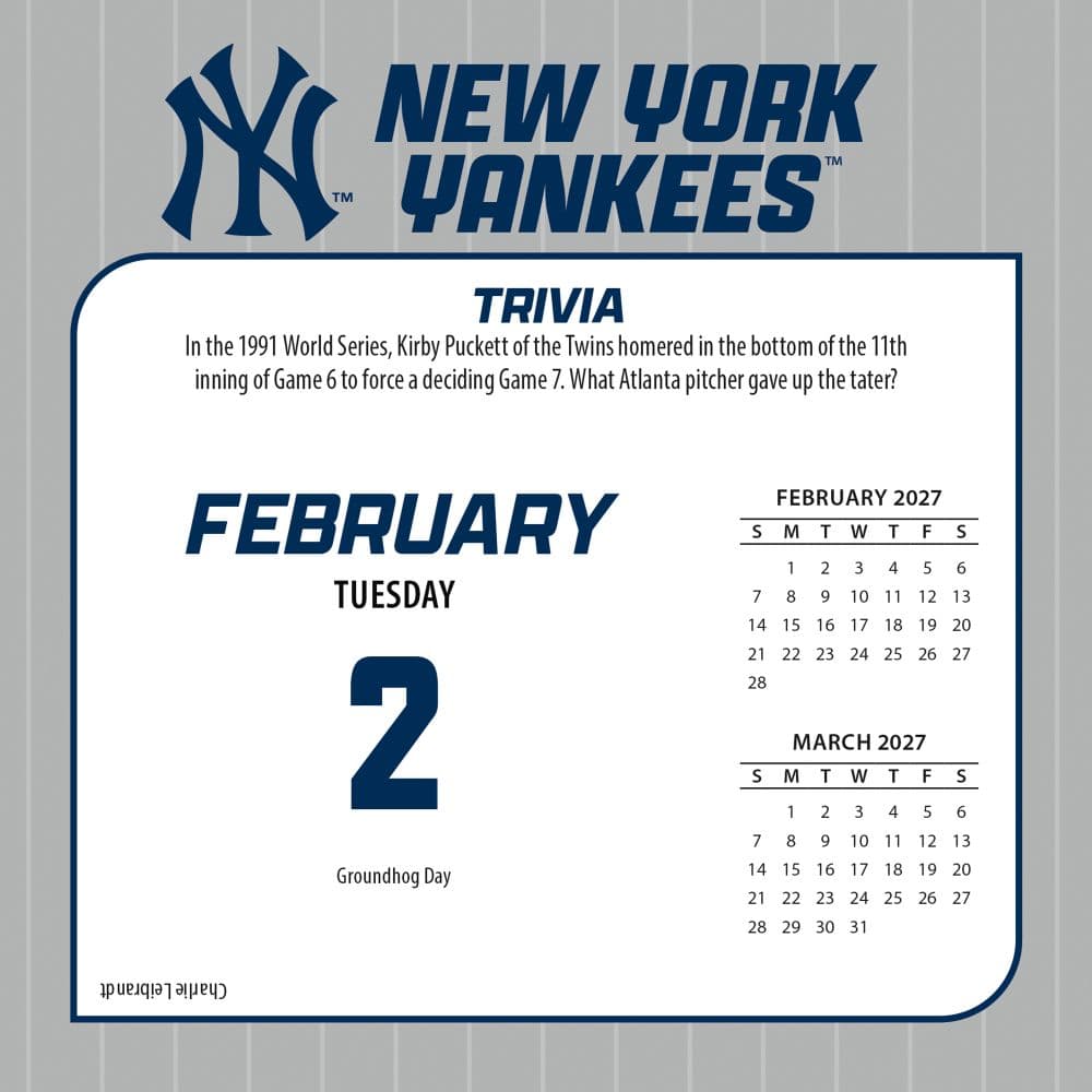 MLB New York Yankees 2027 Desk Calendar Third Alternate Image