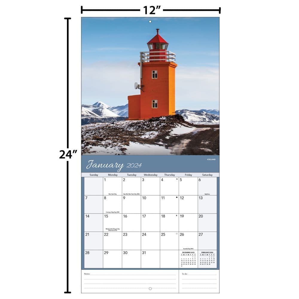 Lighthouses 2024 Wall Calendar