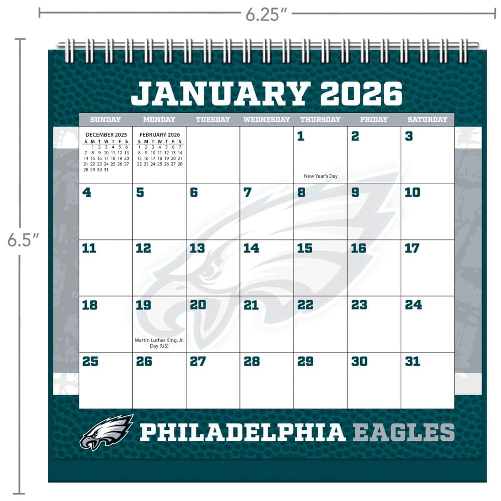 NFL Philadelphia Eagles 2026 Easel Desk Calendar Third Alternate Image