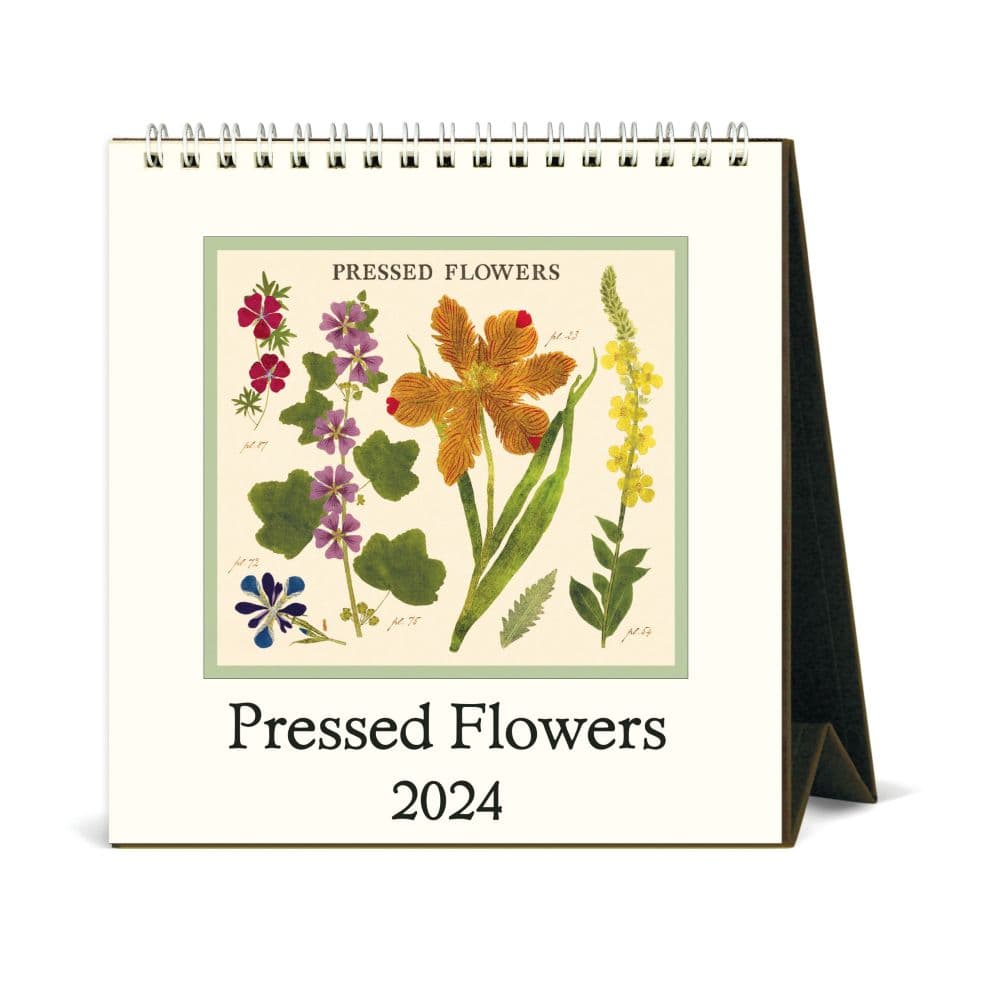 Pressed Flowers 2024 Easel Desk Calendar - Calendars.com