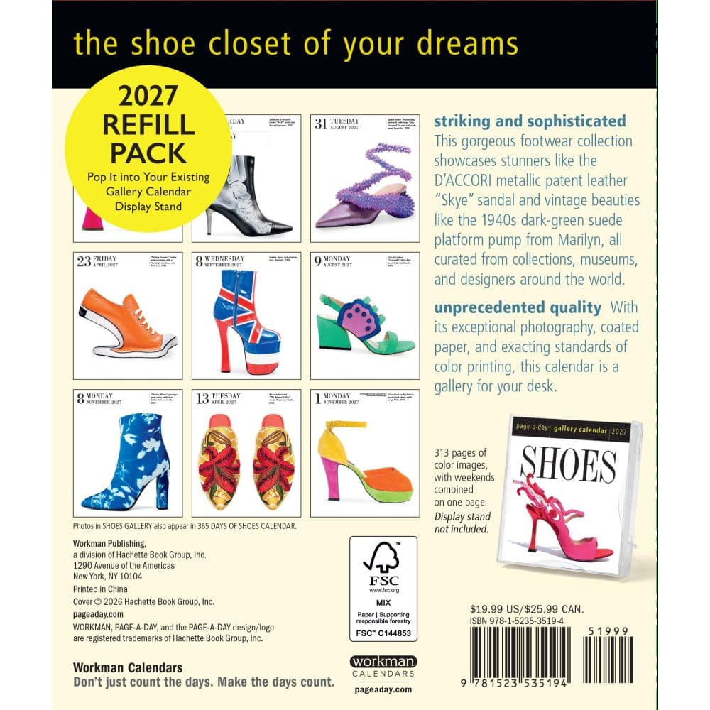 Shoes Page-A-Day Gallery Calendar Refill Pack First Alternate Image