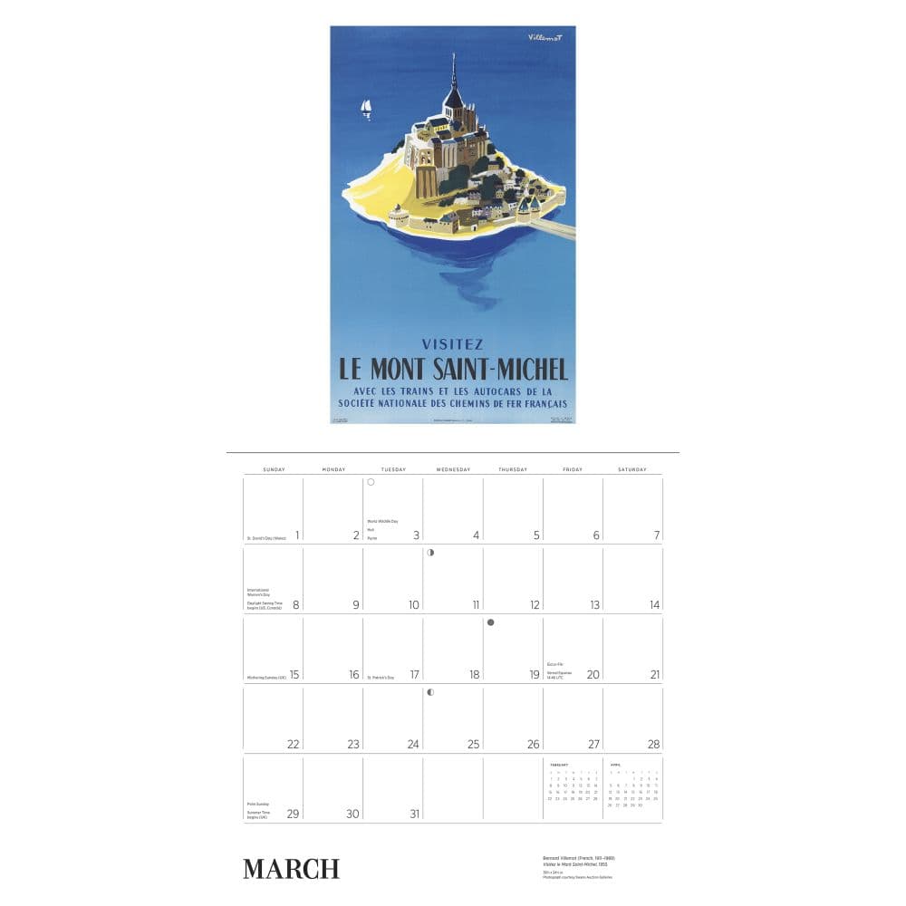 France Travel Poster Special Edition 2026 Wall Calendar Third Alternate Image
