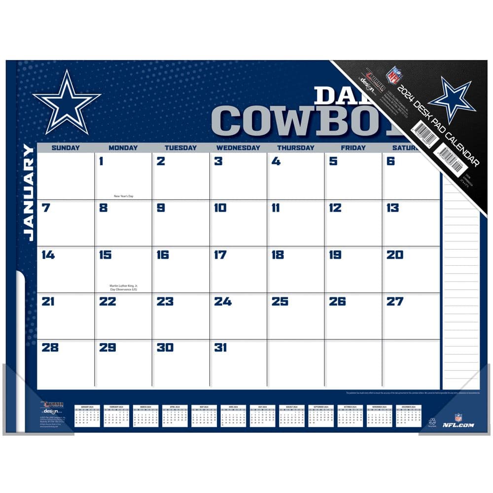 NFL Dallas Cowboys 2024 Desk Pad - Calendars.com