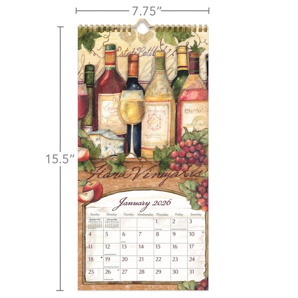 Wine Country 2026 Vertical Wall Calendar_ALT6