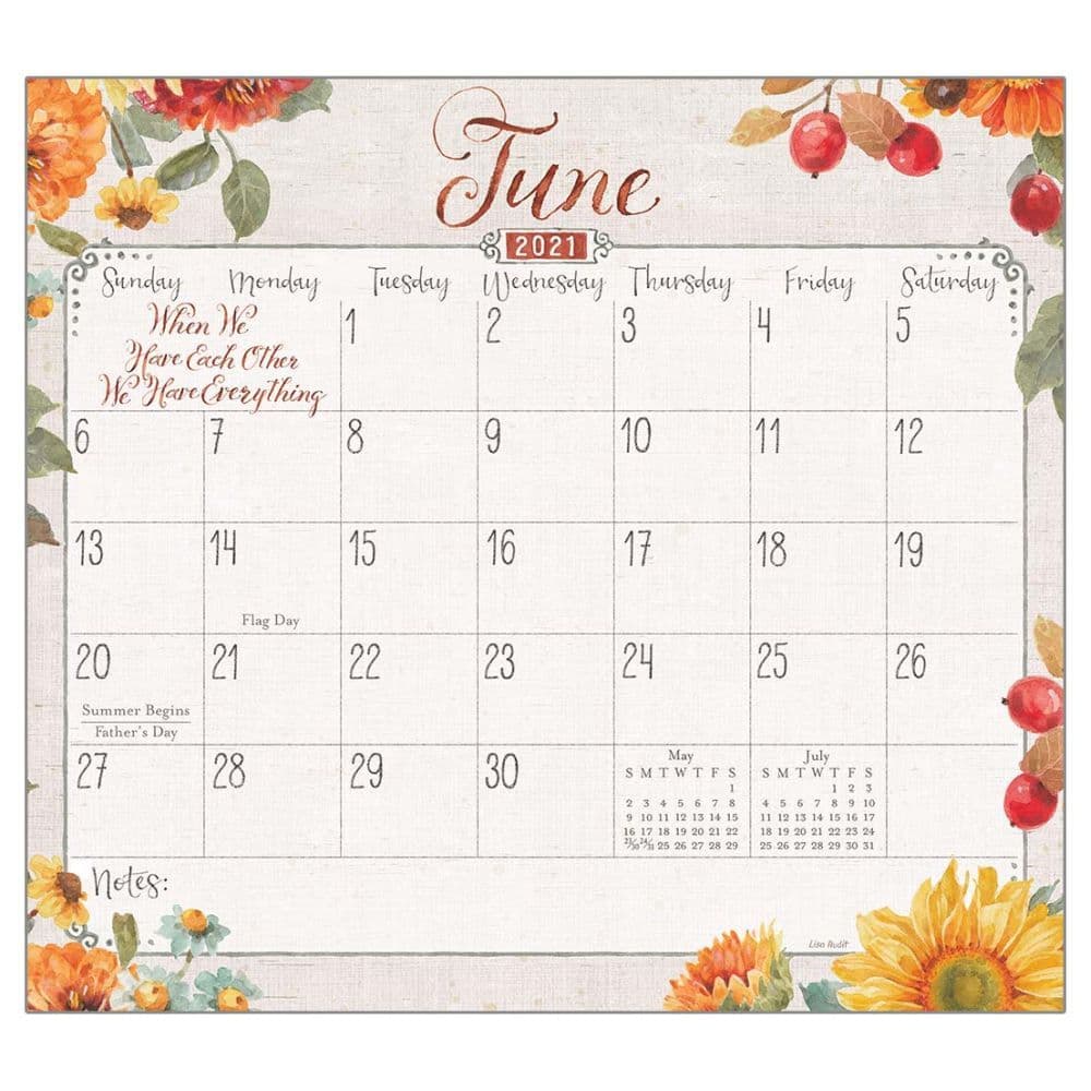 2021 Grateful Blooms Magnetic Calendar