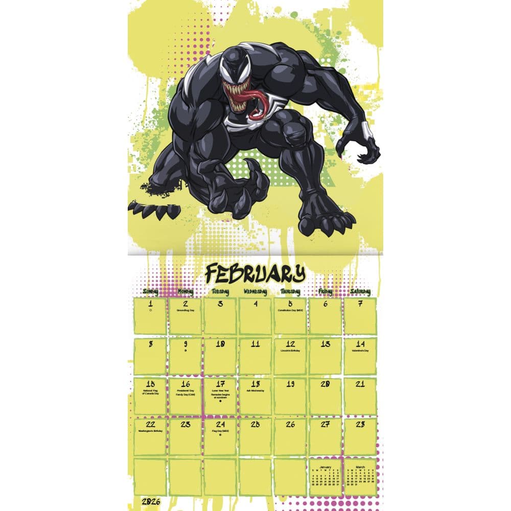 Spider-Man 2026 Wall Calendar Third Alternate Image