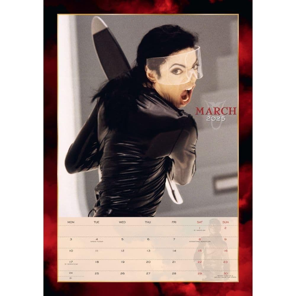 Michael Jackson Poster 2025 Wall Calendar Second Alternate Image