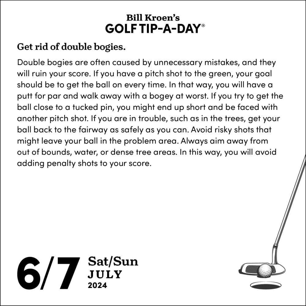 Golf Tip a Day 2024 Desk Calendar Interior Image 2